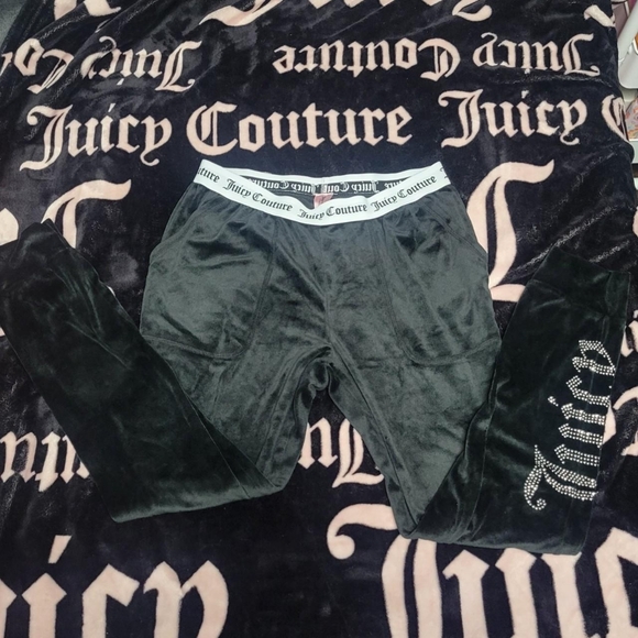 Juicy Couture Black Velour Pants - Picture 1 of 2